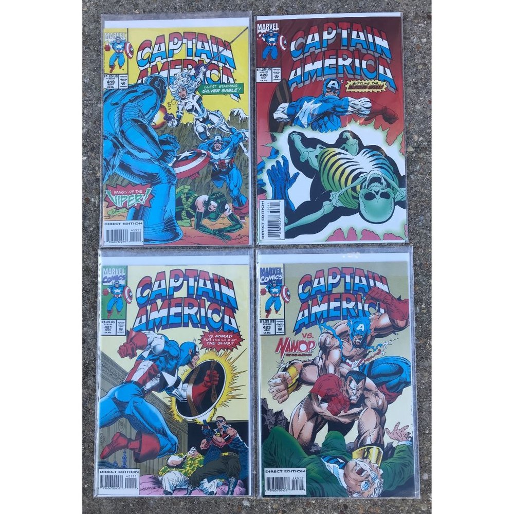 CAPTAIN AMERICA 419, 420, 421, 423 Silver Sable! Viper! Blazing Skull! Namor! VF